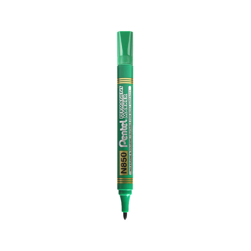 派通（Pentel）油性圆头记号笔速干耐水大头笔 N850 绿色