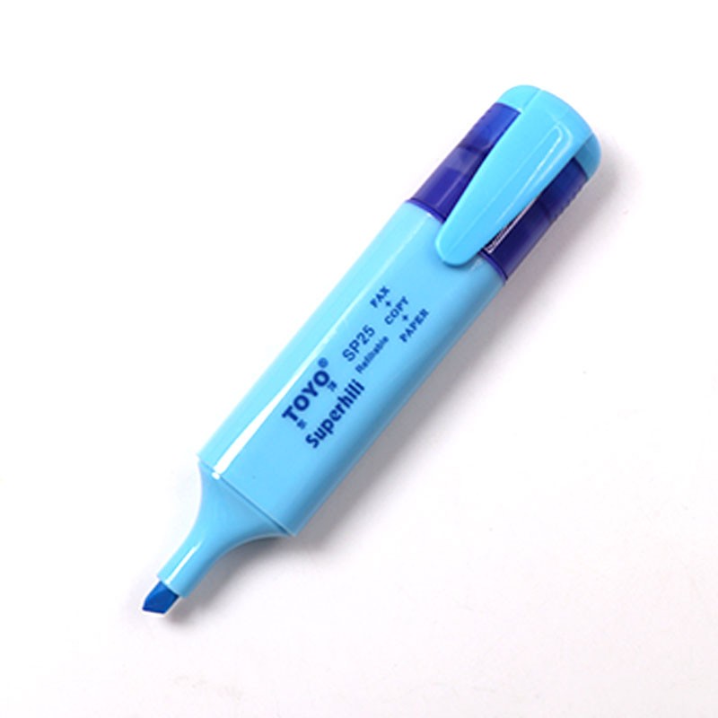 东洋(TOYO)大容量彩色荧光笔重点标记笔水性记号笔彩色粗荧光水彩笔 无味 SP25 蓝色