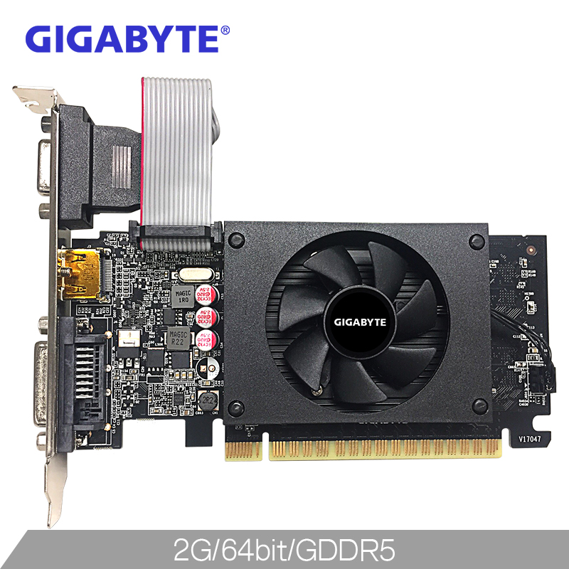 技嘉(GIGABYTE)GeForce GT710 GV-N710D5-2GIL 64bit GDDR5 2G设备专用/710独立显卡