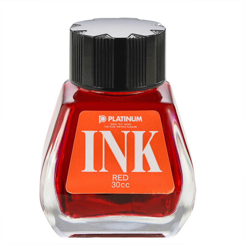 白金(Platinum)INK-400墨水红色 染料型不堵笔墨水
