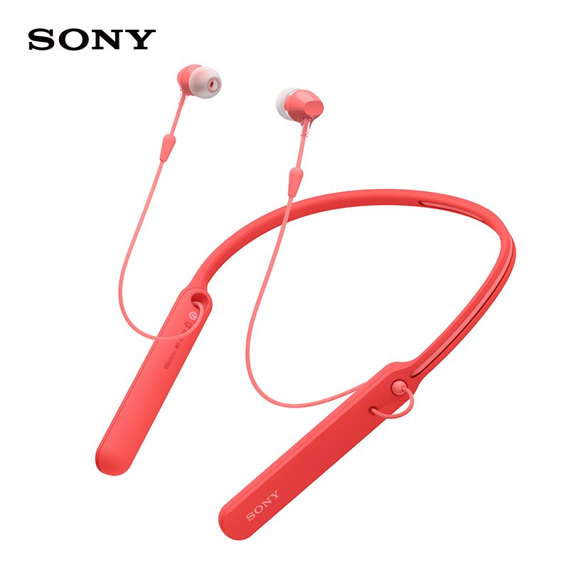 索尼（SONY）WI-C400 蓝牙立体声耳机（红色）