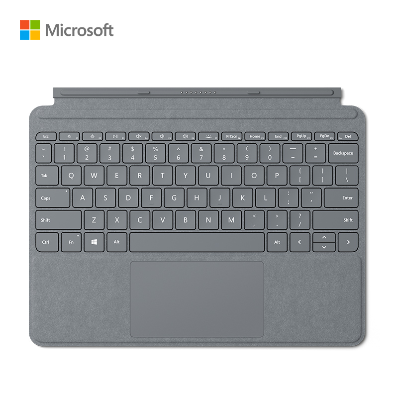 微软 Surface Go 原装键盘盖 亮铂金 磁吸易拆卸 Alcantara材质 类软毛