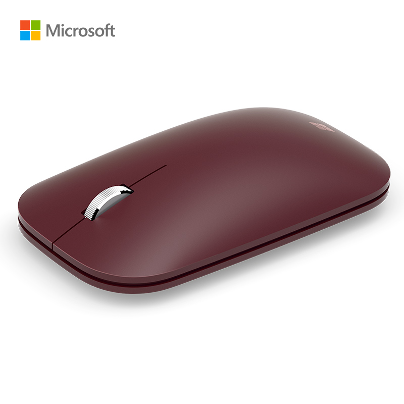微软 Surface Mobile Mouse 便携蓝牙无线鼠标 深酒红 金属材质滚轮 商