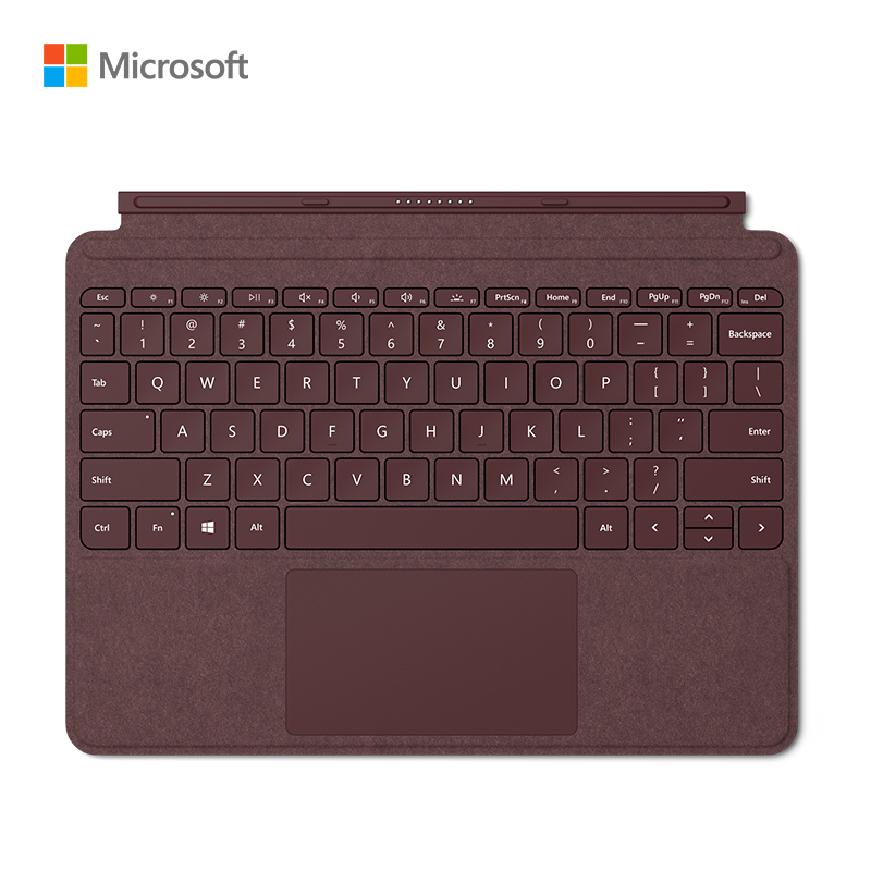 微软 Surface Go 原装键盘盖 深酒红 磁吸易拆卸 Alcantara材质 类软毛