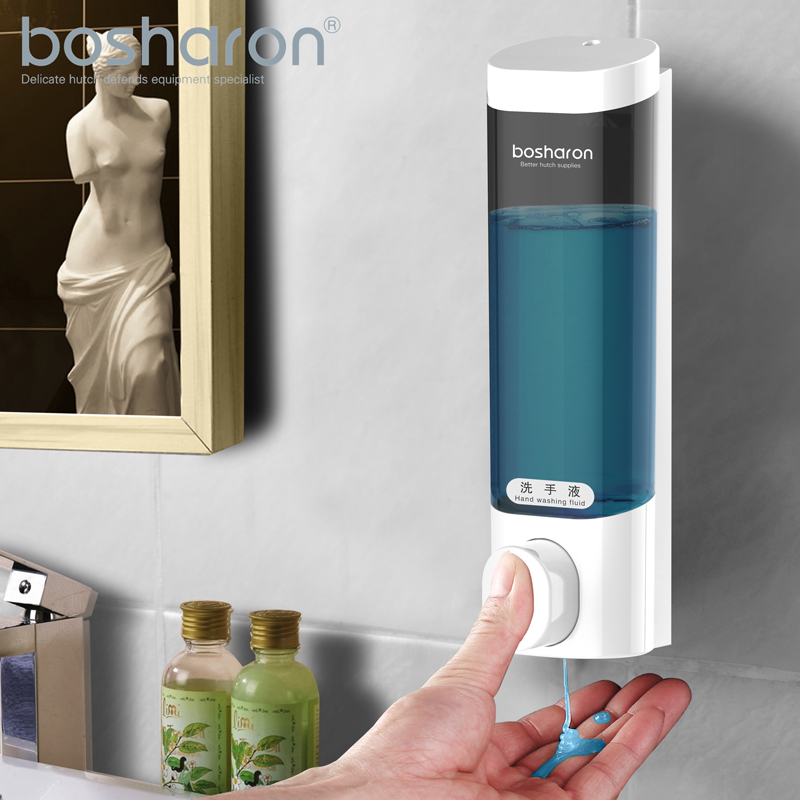 博莎朗（bosharon） 皂液器壁挂式免打孔洗手液盒厨房水槽洗洁精瓶洗发水皂液器 B-6091白色（单格）