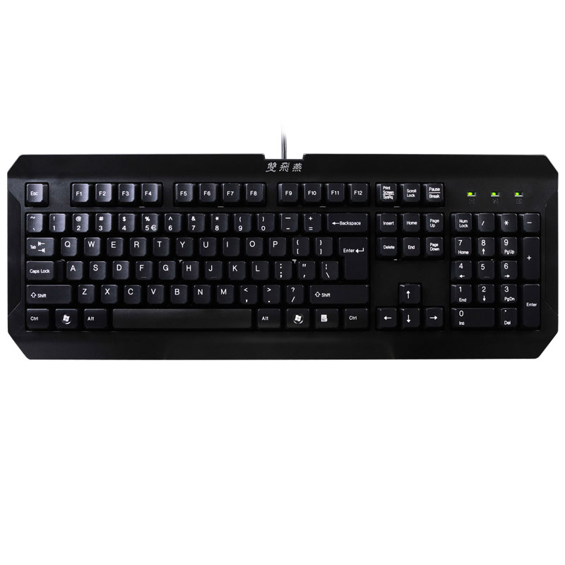 双飞燕（A4TECH）K-100 键盘 有线键盘 办公键盘 USB防水键盘 104键 黑色