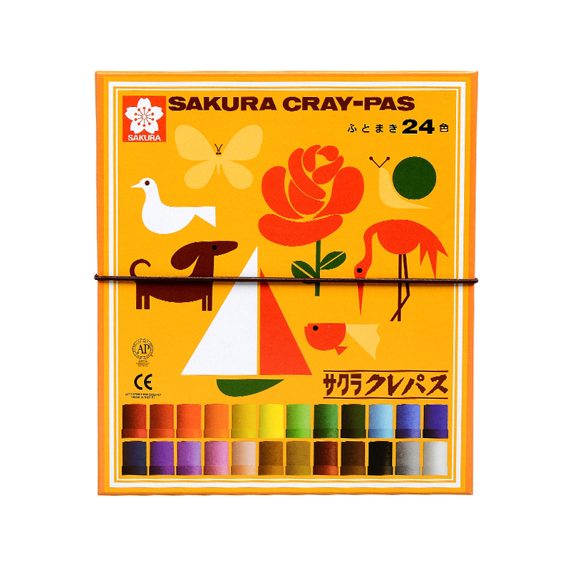 樱花(SAKURA)油画棒蜡笔美术儿童绘画 24色套装粗支款 学生用 LP24R