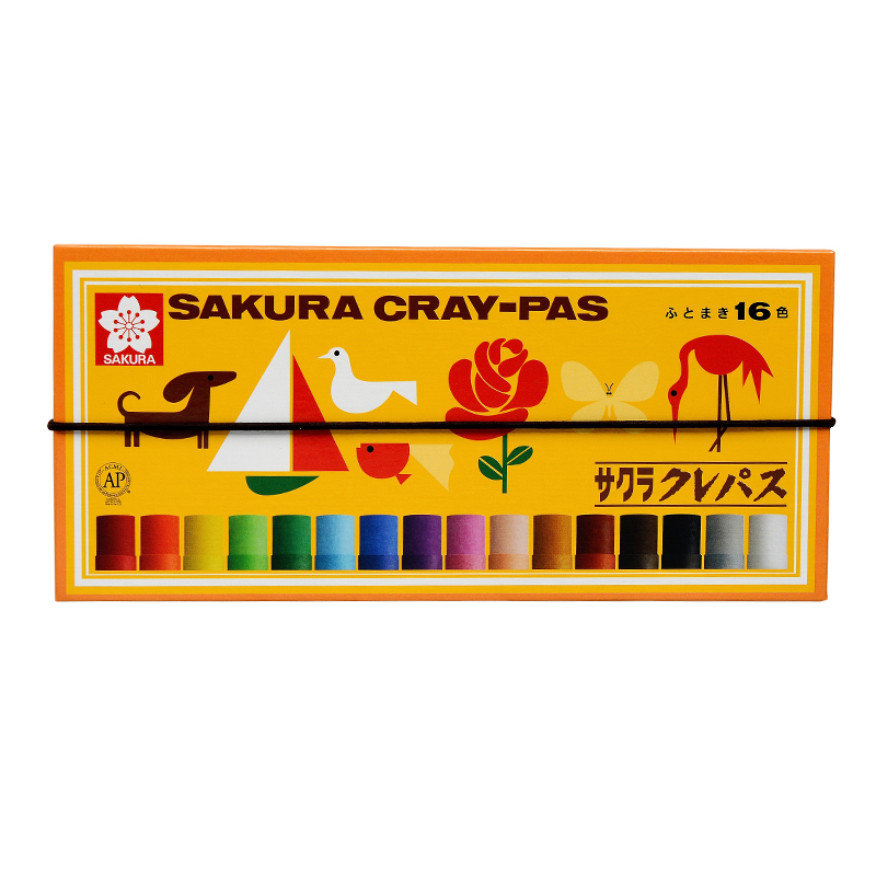 樱花(SAKURA)油画棒蜡笔美术儿童绘画 16色套装粗支款 学生用 LP16R