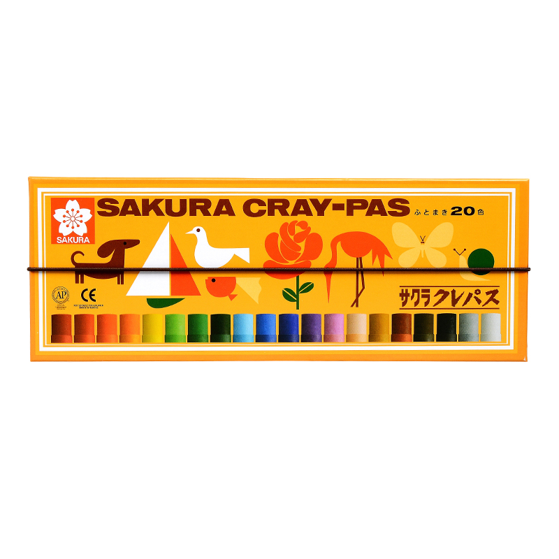 樱花(SAKURA)油画棒蜡笔美术儿童绘画 20色套装粗支款 学生用 LP20R