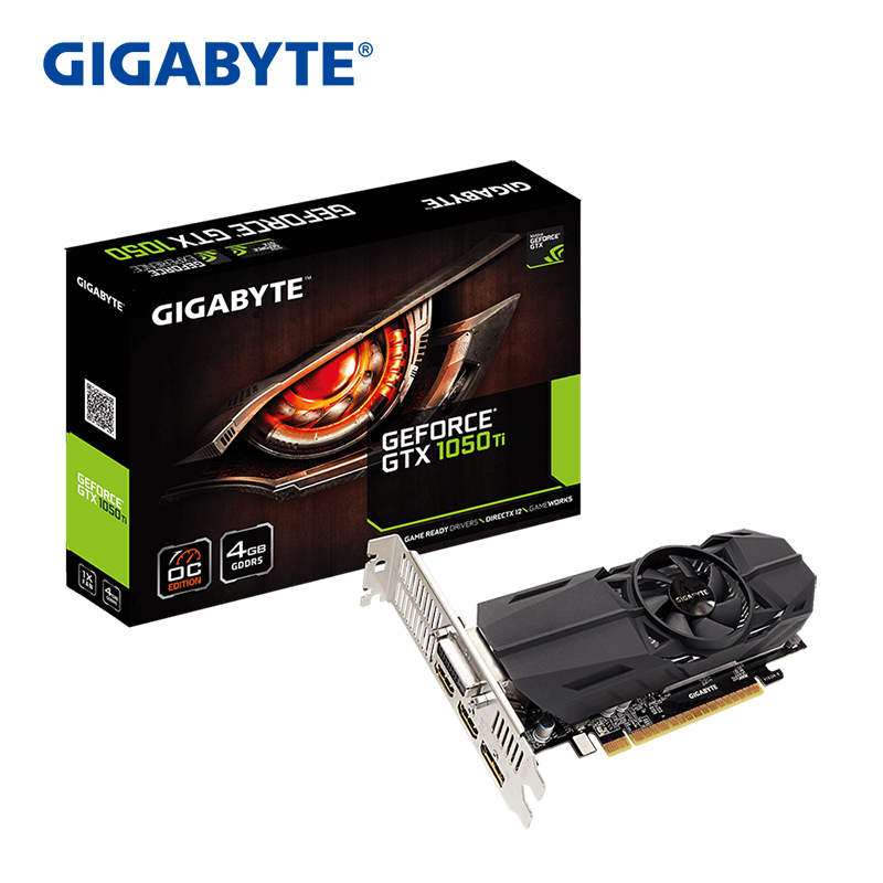技嘉(GIGABYTE)GeForce GTX 1050Ti OC Low Profile 4G 1303-1442MHz/7008MHz 4G/128bit游戏显卡