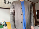 恒源祥純羊毛絨衫春秋男士針織羊毛開(kāi)衫純色韓版V 領(lǐng)修身無(wú)領(lǐng)毛衣外套 駝色(不掉色)純?nèi)?00 3XL 純?nèi)?00 曬單實(shí)拍圖