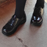 HARUTAHaruta4902粗跟單鞋女平底英倫鞋子女學(xué)生百搭森日系jk制服小皮鞋 黑色 39 曬單實(shí)拍圖