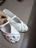 微愛(ài)的小松鼠（weiaidexiaosongshu） 女童繡花鞋 老北京中國風(fēng)布鞋漢服兒童手工鞋古裝表演出鞋 868 T15白色 繡花圖案隨機，介意慎拍 35 /內長(cháng)約22CM 曬單實(shí)拍圖
