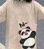 回力情侶純棉t恤男短袖ins風(fēng)設計感貓咪印花半袖青少年男女生夏裝上衣 卡其(星星鯊胸標_右下標) M (建議100斤-120斤左右) 曬單實(shí)拍圖