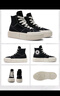 匡威（Converse）UU鞋高幫帆布鞋情侶休閑鞋厚底增高鞋小個(gè)子男鞋女鞋悠悠 A04689C 黑色 36 /4 曬單實(shí)拍圖