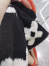 叕二叕花朵雙面小圍巾女秋冬季情侶圍巾女學(xué)生百搭圍脖保暖韓系針織圍巾 黑白 曬單實(shí)拍圖