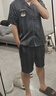 果殼（Gukoo）睡衣情侶迪士尼新款睡衣女夏冰絲款條紋男士家居服套裝B 瑪麗貓情侶套裝 L 男 曬單實拍圖