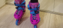 乐秀（ROADSHOW）轮滑鞋儿童溜冰滑冰鞋可调节初学者旱冰鞋男女童专业RX1S滑轮鞋 玫红蓝单鞋【送轮滑包大礼包】 M中码(32-35适合4-8岁) 实拍图