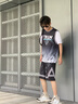 阿尼三青少年籃球服運(yùn)動(dòng)套裝男夏季2025新款初中高中學(xué)生冰絲短袖兩件套 黑色（短袖+短褲） L 曬單實(shí)拍圖