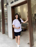 unisunny孕尚孕婦短褲夏季外穿薄款冰絲打底褲低腰托腹打底褲休閑棉麻熱褲寬松 黑色 M【建議90～115斤】 曬單實(shí)拍圖