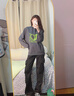 真維斯（JEANSWEST）連帽衛(wèi)衣男女款帽衫春秋青少年帶帽子套頭衣服寬松加大碼休閑外套 深灰（綠色心） 3XL (推薦150-170斤) 曬單實拍圖