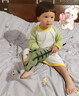 優(yōu)奇寶寶睡衣夏季薄款嬰幼兒睡袍純棉睡裙兒童防踢被男童女連體家居服 小恐龍綠 100cm 曬單實(shí)拍圖