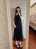 亿梵莎（YIFANSHA）赫本风黑色木耳边吊带连衣裙子夏天女装2024夏季新款修身背心裙 黑色 均码（可备注码数） 晒单实拍图
