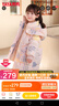 鴨鴨兒童羽絨服女童寶寶2022年新款小童加厚連帽中長款冬季外套YD 米色 120 曬單實拍圖