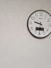 天王星（Telesonic）挂钟客厅万年历钟表3D立体创意双日历温度时钟简约石英钟薄边挂表 钢琴黑30CM日历款 实拍图