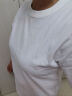 浪莎短袖T恤女纯棉夏季打底衫黑白纯色圆领修身T恤上衣 白色 XL 实拍图