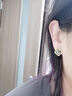 禾匠小香風(fēng)黑色字母耳釘女2023年新款耳環(huán)輕奢高級感耳飾潮流個性耳墜 黑色銀針款耳釘 曬單實拍圖