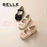 百麗（Belle）童鞋女童小蝴蝶黑皮鞋幼童寶寶鞋學(xué)步鞋春秋款兒童單鞋時(shí)尚公主鞋 杏色 28 參考腳長(zhǎng)174mm 曬單實(shí)拍圖