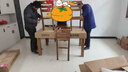 貴妃 實(shí)木餐桌椅組合中式一桌六椅經(jīng)濟型方桌小戶(hù)型餐廳成套家具 1.45米胡桃色 一桌六椅 曬單實(shí)拍圖