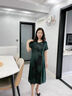 紡蘭香（FANGLANXIANG）媽媽裝夏裝旗袍連衣裙女中老年大碼短袖裙子50-60歲洋氣減齡時尚 綠色【高品質(zhì)連衣裙】 2XL 【建議105-117斤】贈送運費險 曬單實拍圖