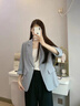 婭麗達高級感通勤氣質(zhì)夏季薄款西裝外套女新款休閑短款小西服 藍色（B0）-冰川藍 S 曬單實(shí)拍圖