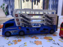 宝乐星儿童玩具男孩变形弹射大卡车收纳合金小车轨道折叠工程玩具车蓝 实拍图
