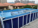 拉皮卡帆布魚池帶測過濾系統(tǒng)防水布養(yǎng)魚池專用錦鯉家用帆布池刀刮布水池 框架式高度1.2米含測過濾 寬3米長5米 曬單實拍圖