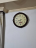 七王星客厅欧式挂钟卧室钟表创意田园艺术墙壁挂表电子扫秒石英钟计时器 9815木纹连连花 实拍图