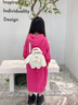 鷗咖諾可愛少女心手提包女2025新款毛絨絨小兔子斜挎包卡通玩偶兒童小包 水蜜桃小兔子 曬單實拍圖
