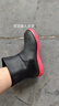 凡小如雨鞋男款低筒雨靴防滑防水短筒水鞋輕便舒適加厚橡膠耐磨工作鞋 黑色紅底 42 （筒高20CM） 曬單實(shí)拍圖