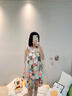 另約帶胸墊睡衣女夏季泡泡棉吊帶背心2024新款甜美可愛(ài)薄款家居服套裝 6955-1 向日葵 XXL 曬單實(shí)拍圖