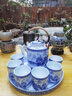 鈺凡茶具套裝家用景德鎮(zhèn)青花瓷陶瓷客廳提梁壺茶杯茶盤大號涼水泡茶壺 溪山泛舟小號壺4杯+托盤簡裝 6件 曬單實拍圖