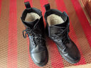 啄木鳥(niǎo)加絨保暖馬丁靴女冬季短靴真皮羊毛女鞋皮毛一體雪地靴東北大棉鞋 黑色全牛皮加厚純羊毛到腳尖 38 曬單實(shí)拍圖