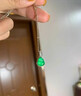 巴桑緬甸翡翠滿綠帝王綠鑲嵌帶鉆冰種陽綠翡翠葫蘆吊墜銀玉墜處理 葫蘆吊墜 曬單實拍圖