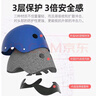 斯威（SWAY） 兒童輪滑護具套裝可調節頭盔護膝護肘護掌溜冰鞋自行車(chē)輪滑滑板平衡車(chē)護具透氣防護 波比藍-防護7件套(可自由調節大小) (適合6歲-成人) 曬單實(shí)拍圖
