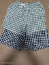 格子睡褲女士短褲夏季純棉水洗棉布薄款沙灘褲情侶寬松家居褲外穿 黑白小格  水洗棉女短褲 XL  130-145斤 曬單實(shí)拍圖