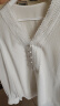 三彩2024春季新款蕾丝花边拼接小衫V领灯笼袖上衣浪漫优雅女 本白 160/84A/M 晒单实拍图