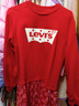Levi's李維斯兒童裝【新年系列】女童連衣裙24春新款公主裙洋氣紅色裙子 超級紅 140 /64 【建議身高128-140cm】 曬單實拍圖