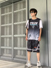 阿尼三青少年籃球服運(yùn)動(dòng)套裝男夏季2025新款初中高中學(xué)生冰絲短袖兩件套 黑色（短袖+短褲） L 曬單實(shí)拍圖
