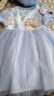 迪士尼（DISNEY）童装女童短袖连衣裙网纱爱莎公主甜美六一裙子24夏DB321RE03蓝120 实拍图